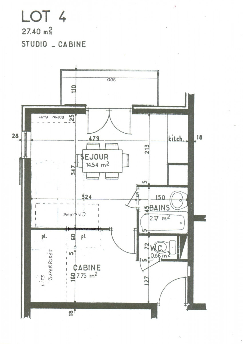 PLAN - STUDIO CARENE 4 - VALLOIRE CENTRE - VALLOIRE RESERVATIONS PLAN - STUDIO CARENE 4 - VALLOIRE CENTRE - VALLOIRE RESERVATIONS