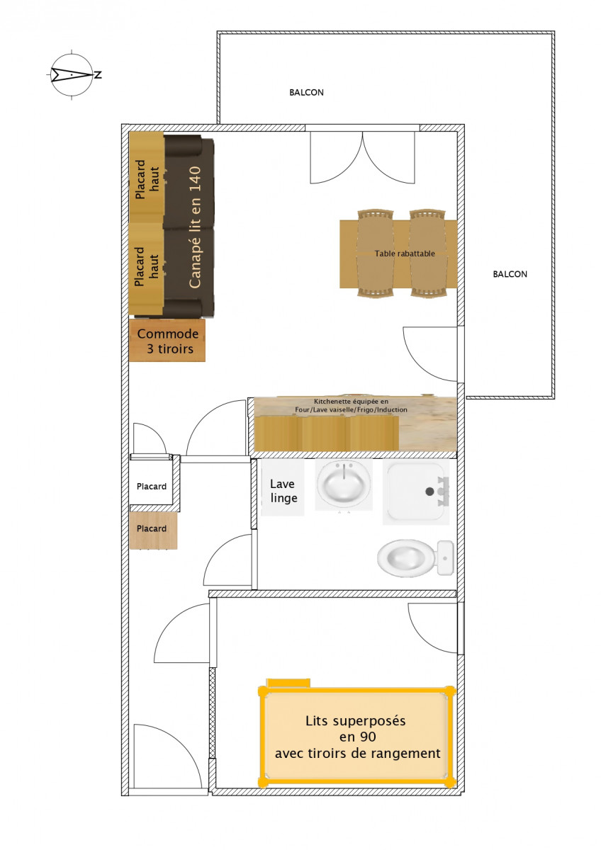 PLAN - APPARTEMENT BETELGEUSE 60 - VALLOIRE CENTRE