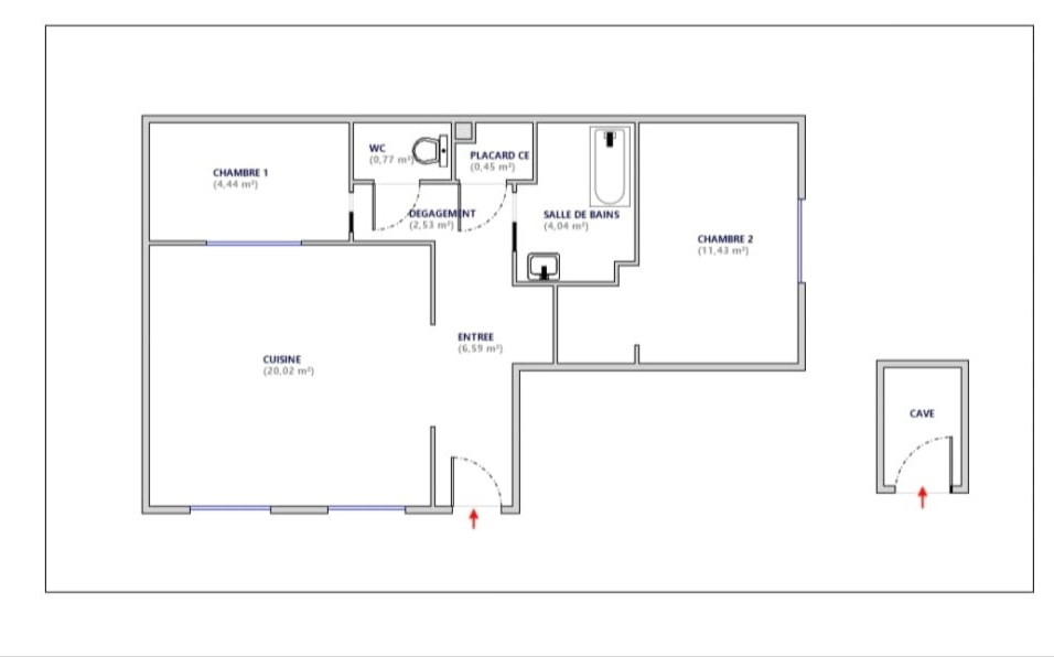 PLANS - APPARTEMENT CHAMPS N°2 - VALLOIRE LA RUAZ PLANS - APPARTEMENT CHAMPS N°2 - VALLOIRE LA RUAZ