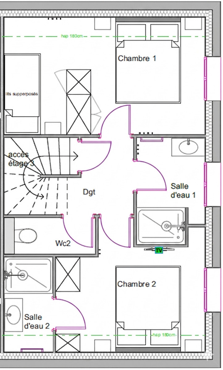 NIVEAU +1 - APPARTEMENT 02 TERRASSES DES CLOTS - LES CLOTS VALLOIRE NIVEAU +1 - APPARTEMENT 02 TERRASSES DES CLOTS - LES CLOTS VALLOIRE