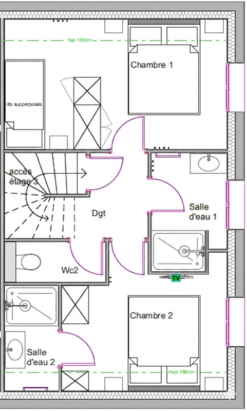 NIVEAU +1 - APPARTEMENT 02 TERRASSES DES CLOTS - LES CLOTS VALLOIRE NIVEAU +1 - APPARTEMENT 02 TERRASSES DES CLOTS - LES CLOTS VALLOIRE