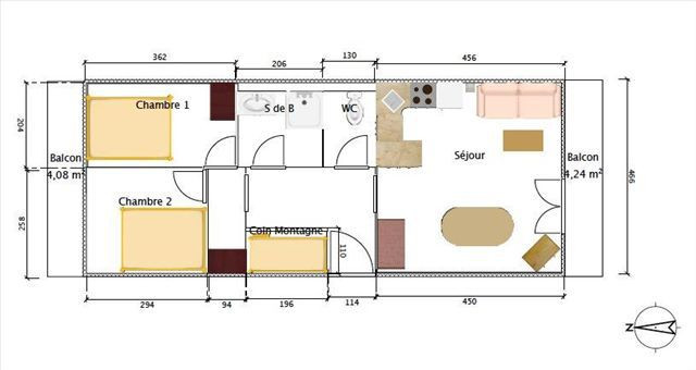 PLAN - APPARTEMENT BERGERS 94 - VALLOIRE CENTRE PLAN - APPARTEMENT BERGERS 94 - VALLOIRE CENTRE