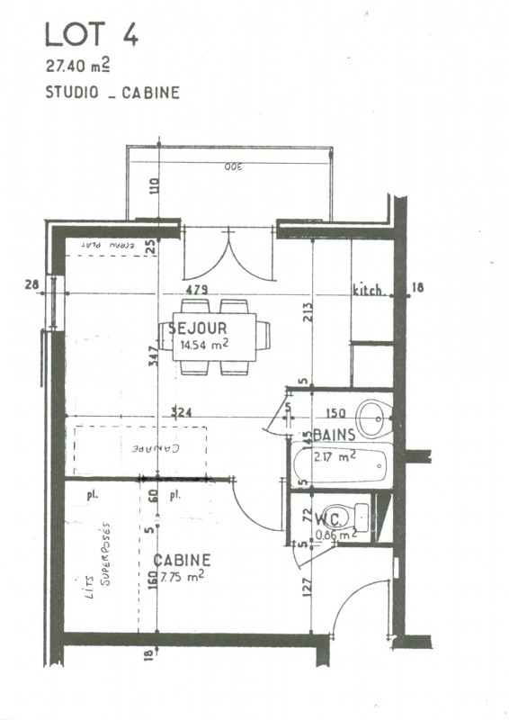 PLAN - STUDIO CARENE 4 - VALLOIRE CENTRE - VALLOIRE RESERVATIONS PLAN - STUDIO CARENE 4 - VALLOIRE CENTRE - VALLOIRE RESERVATIONS