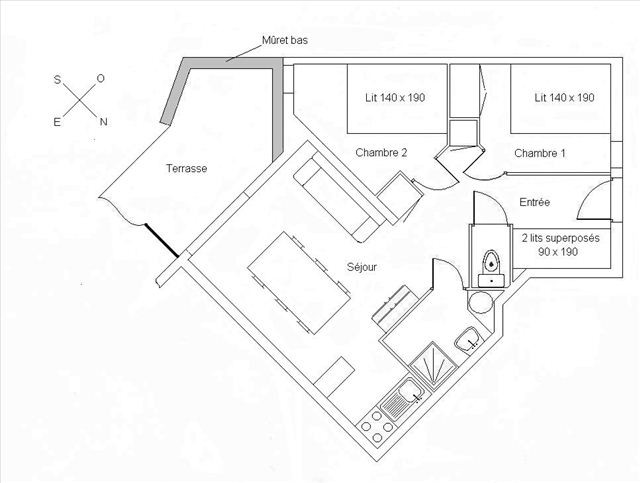 PLAN - APPARTEMENT THYMEL 44- VALLOIRE LES VERNEYS PLAN - APPARTEMENT THYMEL 44- VALLOIRE LES VERNEYS