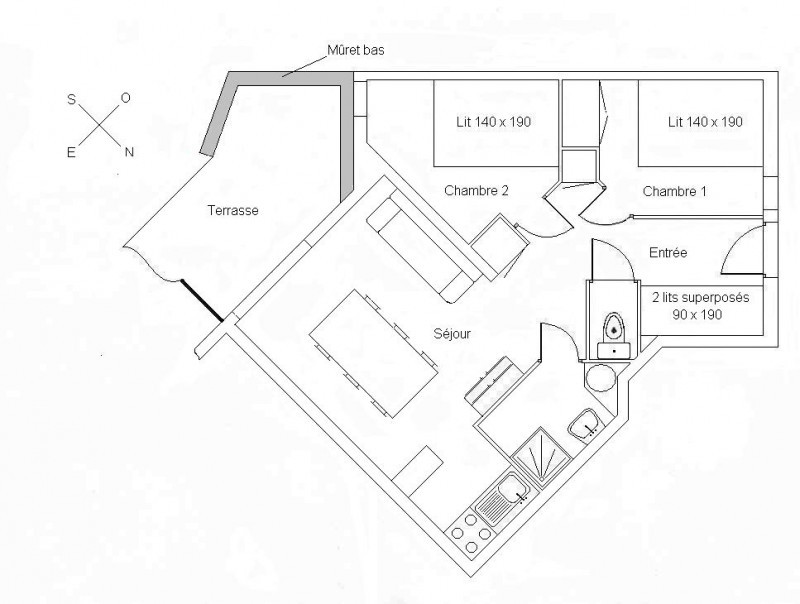 PLAN - APPARTEMENT THYMEL 44- VALLOIRE LES VERNEYS PLAN - APPARTEMENT THYMEL 44- VALLOIRE LES VERNEYS