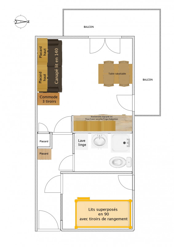 PLAN - APPARTEMENT BETELGEUSE 60 - VALLOIRE CENTRE PLAN - APPARTEMENT BETELGEUSE 60 - VALLOIRE CENTRE