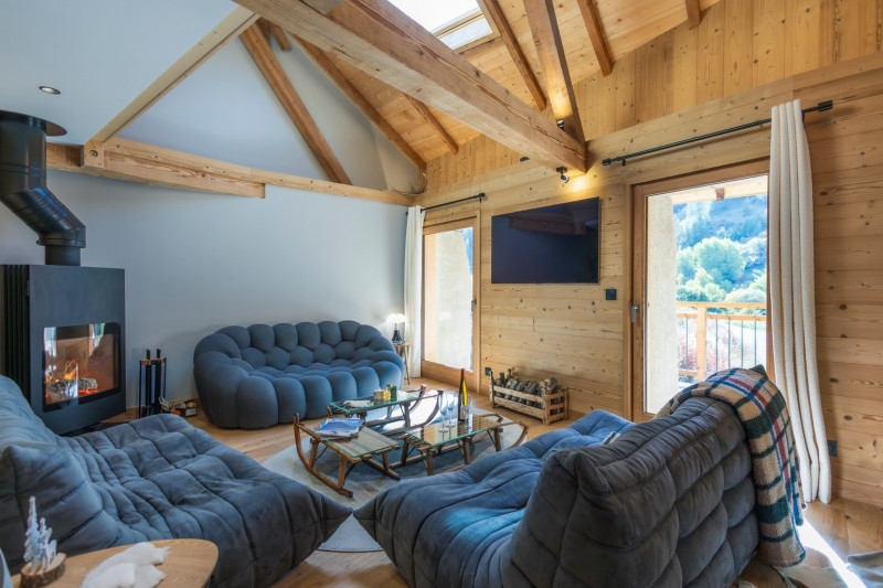 SALON - CHALET LOUIS & ROSALIE - HAMEAU DE BONNENUIT VALLOIRE - VALLOIRE RESERVATIONS