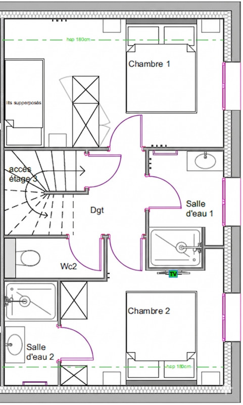 NIVEAU +1 - APPARTEMENT 02 TERRASSES DES CLOTS - LES CLOTS VALLOIRE NIVEAU +1 - APPARTEMENT 02 TERRASSES DES CLOTS - LES CLOTS VALLOIRE