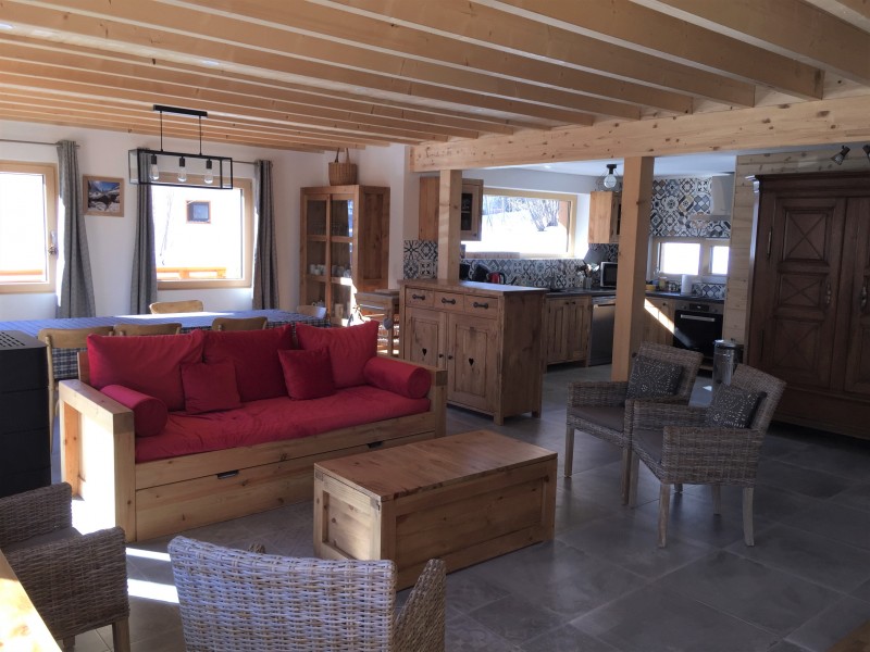 Salon et cuisine - Chalet Les grands Ducs - Valloire - Les Verneys